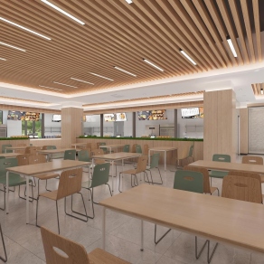 现代食堂3D模型下载